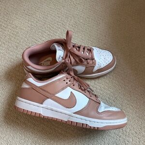 Nike Blush and White Dunk Low Shoes Size 8